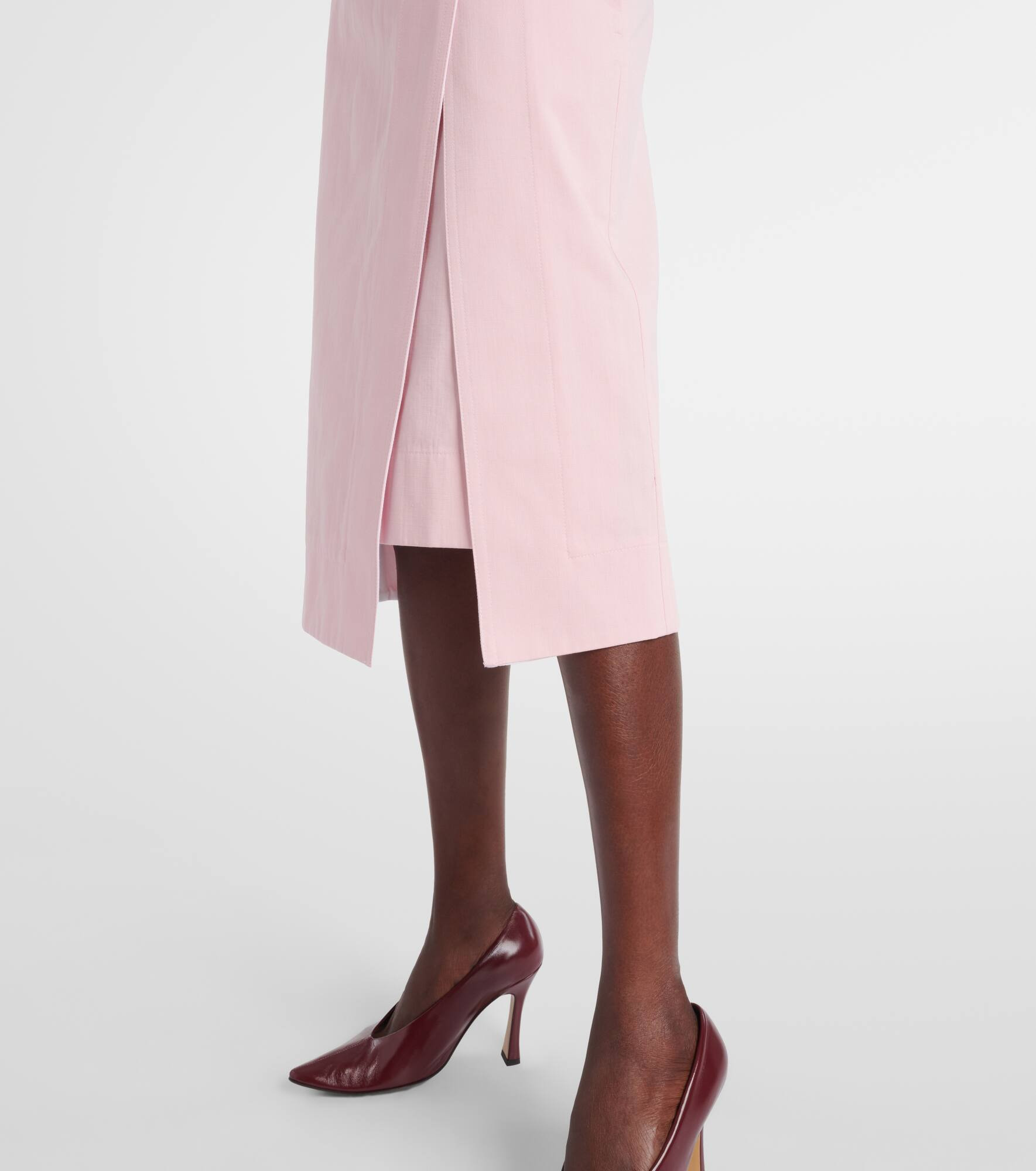 Cotton twill midi skirt - 5