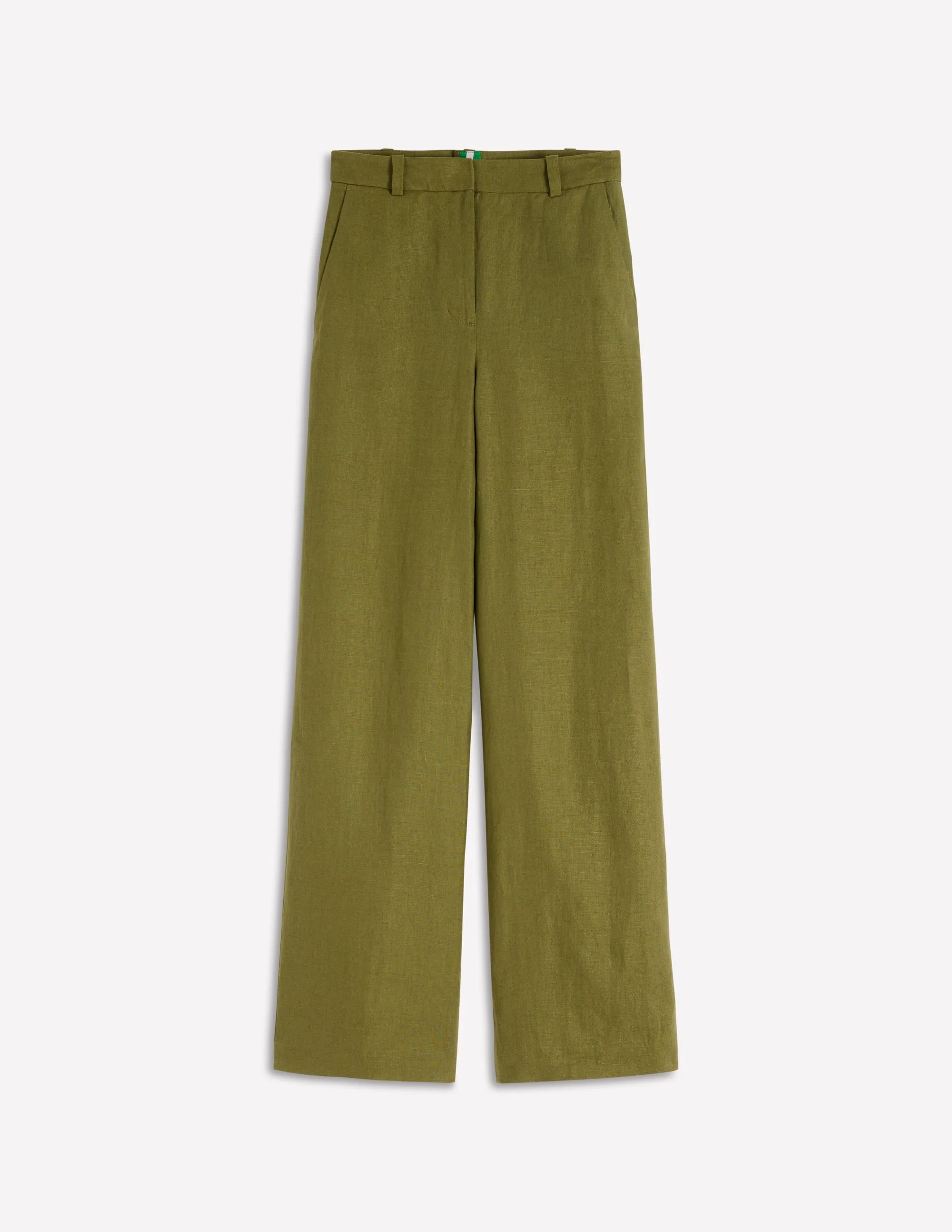 Belgravia Linen Pants-Olive Green - 1
