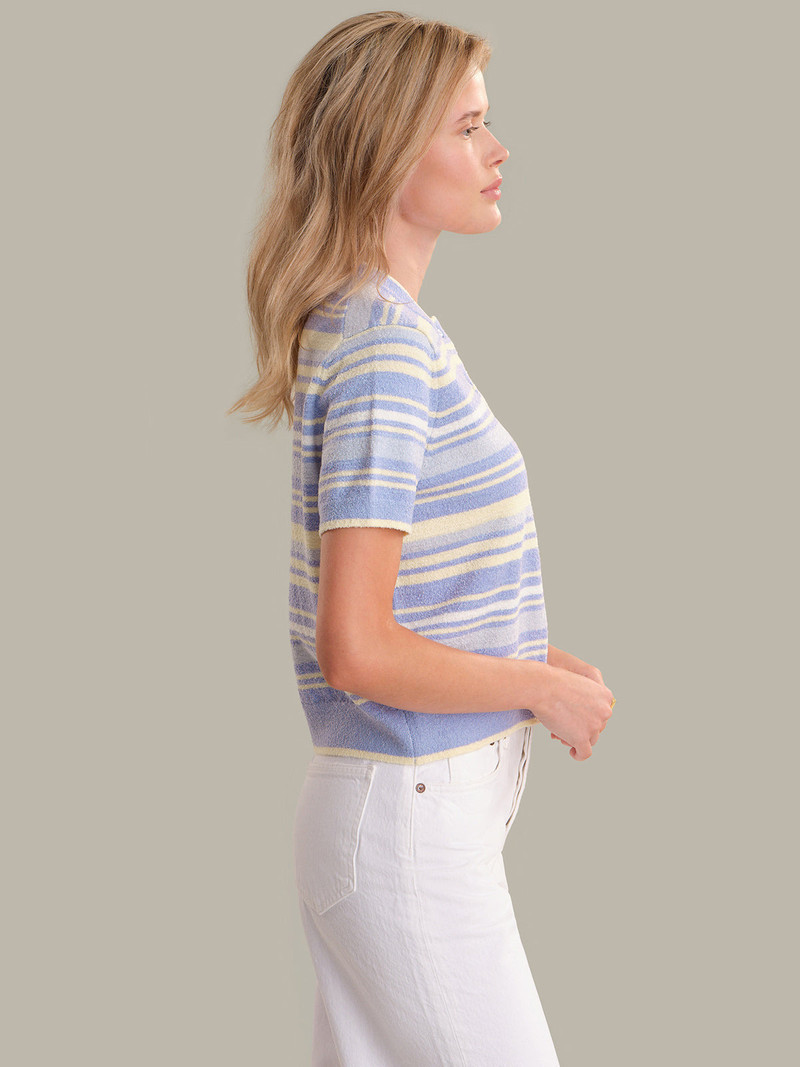 525 america Bay: Stripe Short Sleeve Cardigan outlook