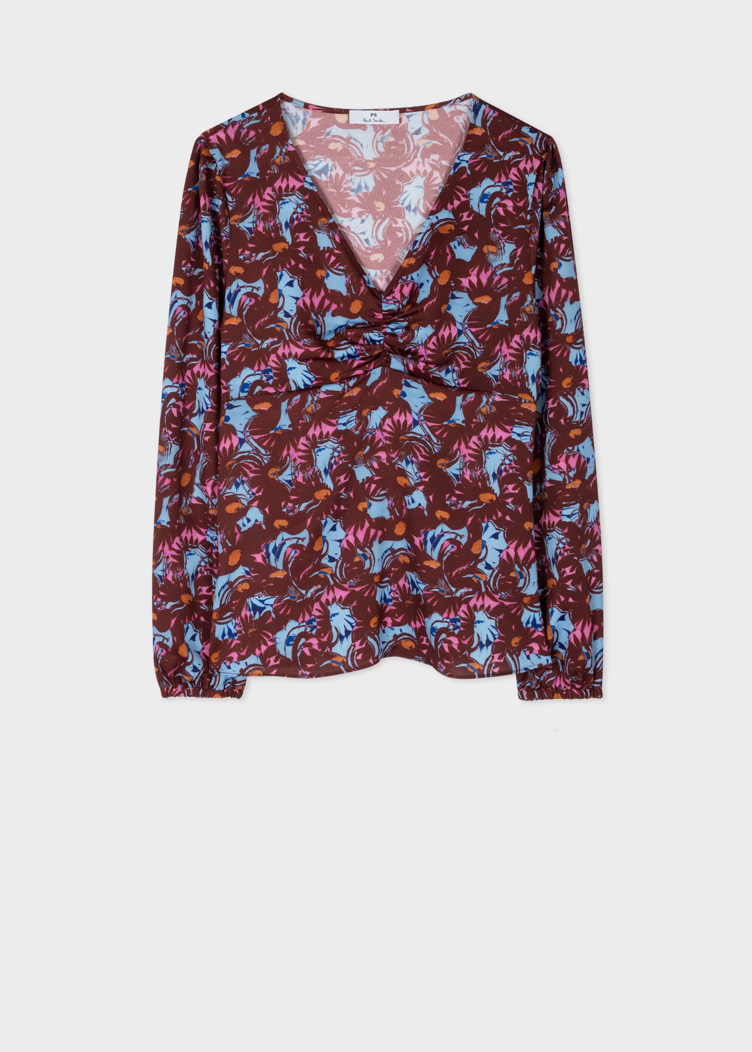 Maroon 'Snow Pixie' V Neck Top - 1