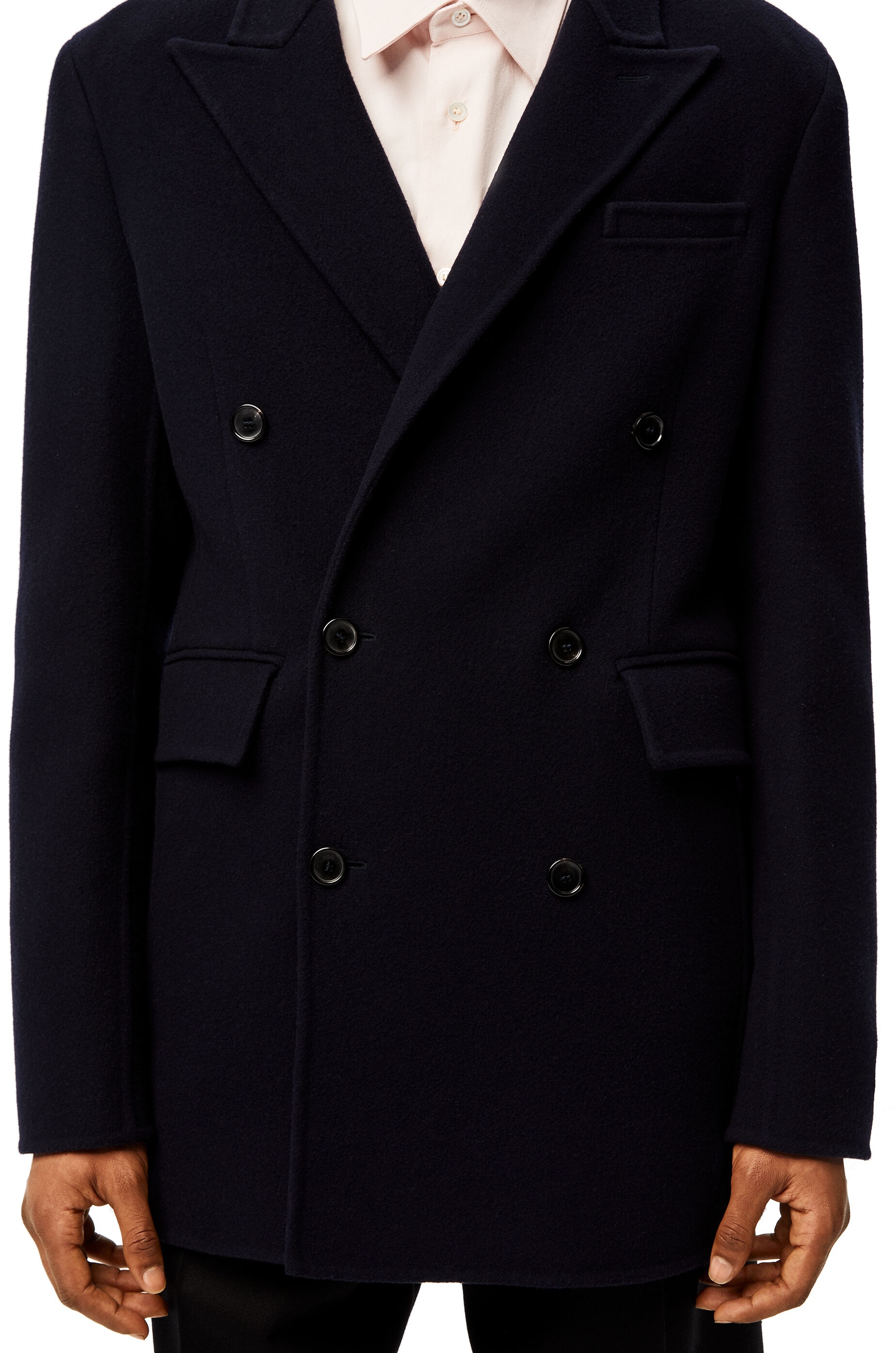 Double-breasted jacket in wool and cashmere - 5