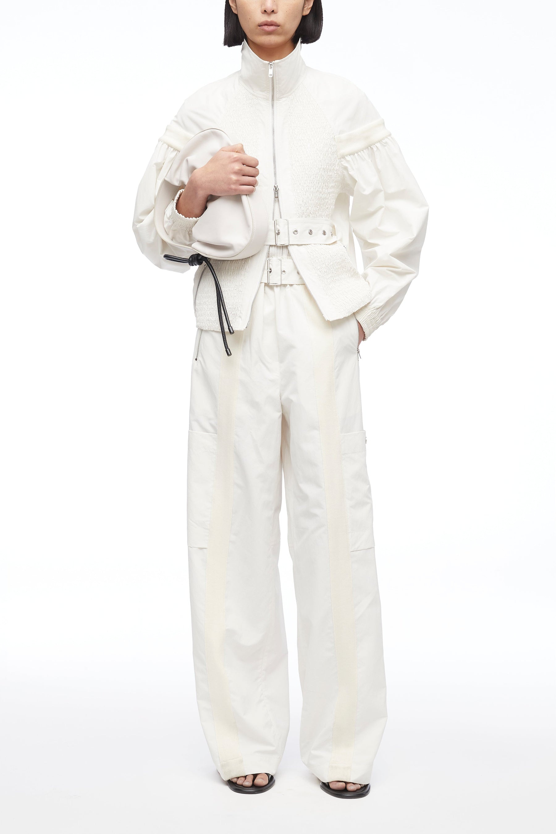 Smocked Recycled Tech Poly Jacket - 1