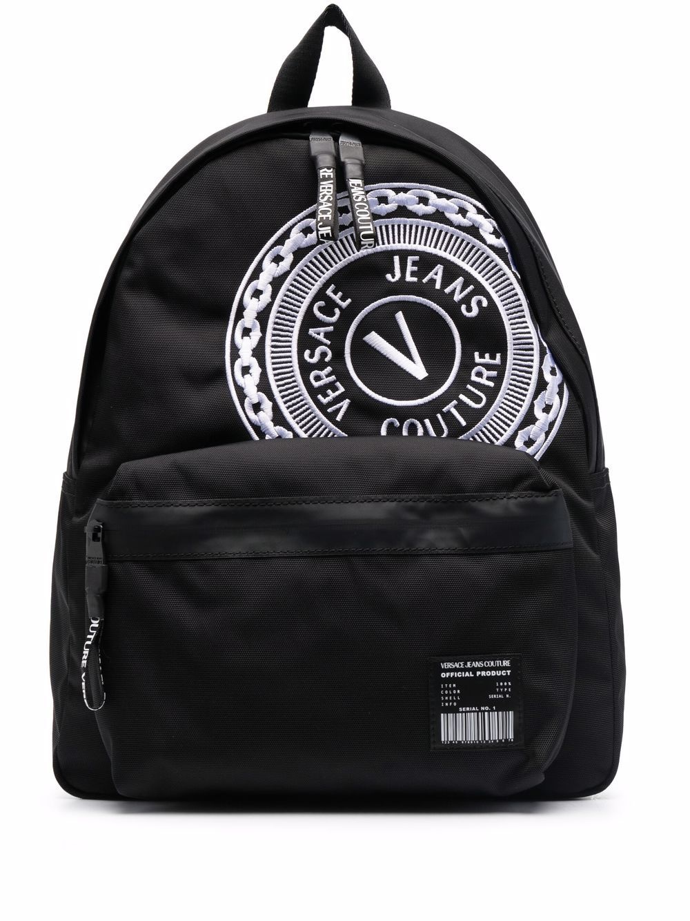 embroidered-logo zipped backpack - 1