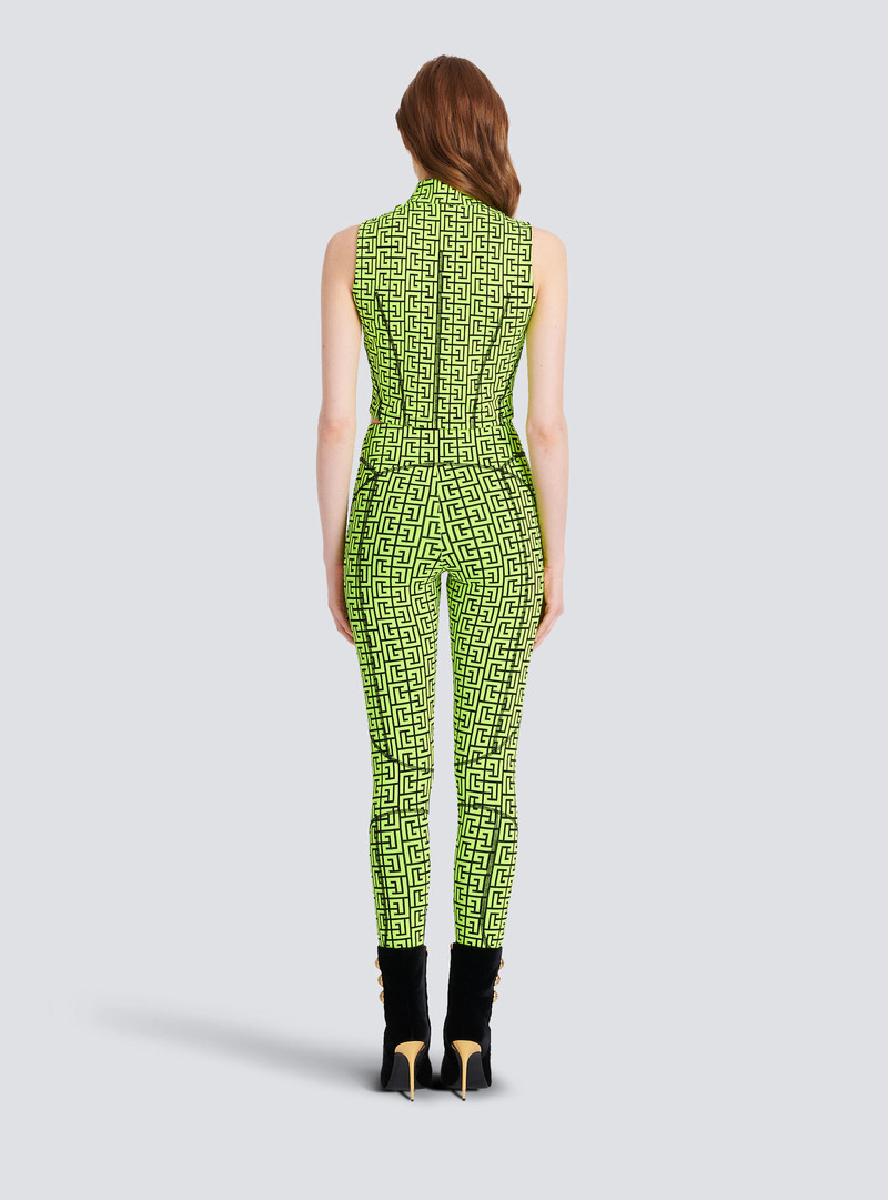 Jersey crop top with Balmain monogram 4