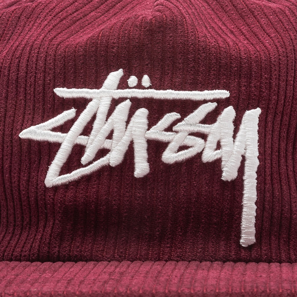 STUSSY CORDUROY TRUCKER CAP - RED - 2