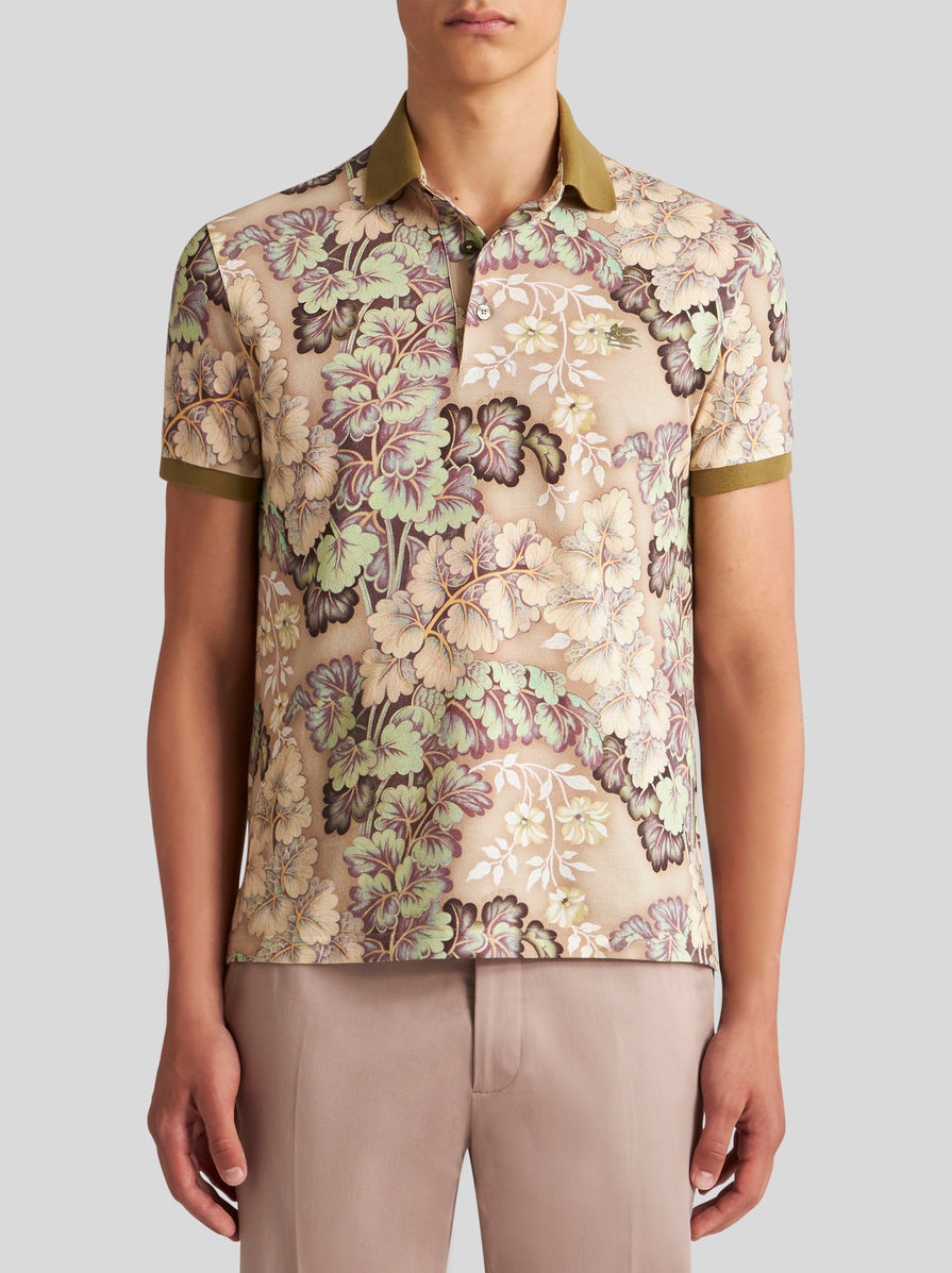 POLO SHIRT WITH FOLIAGE PRINT - 2