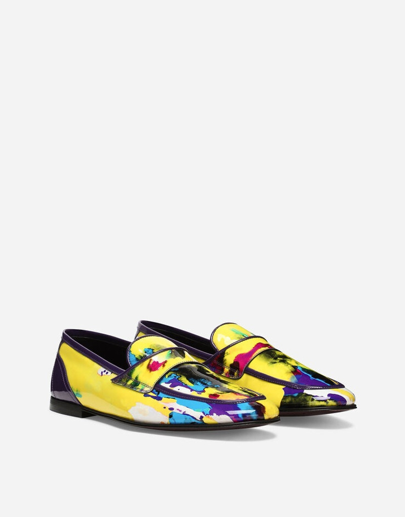 Dolce & Gabbana Patent calfskin Ariosto slippers with tie-dye effect outlook