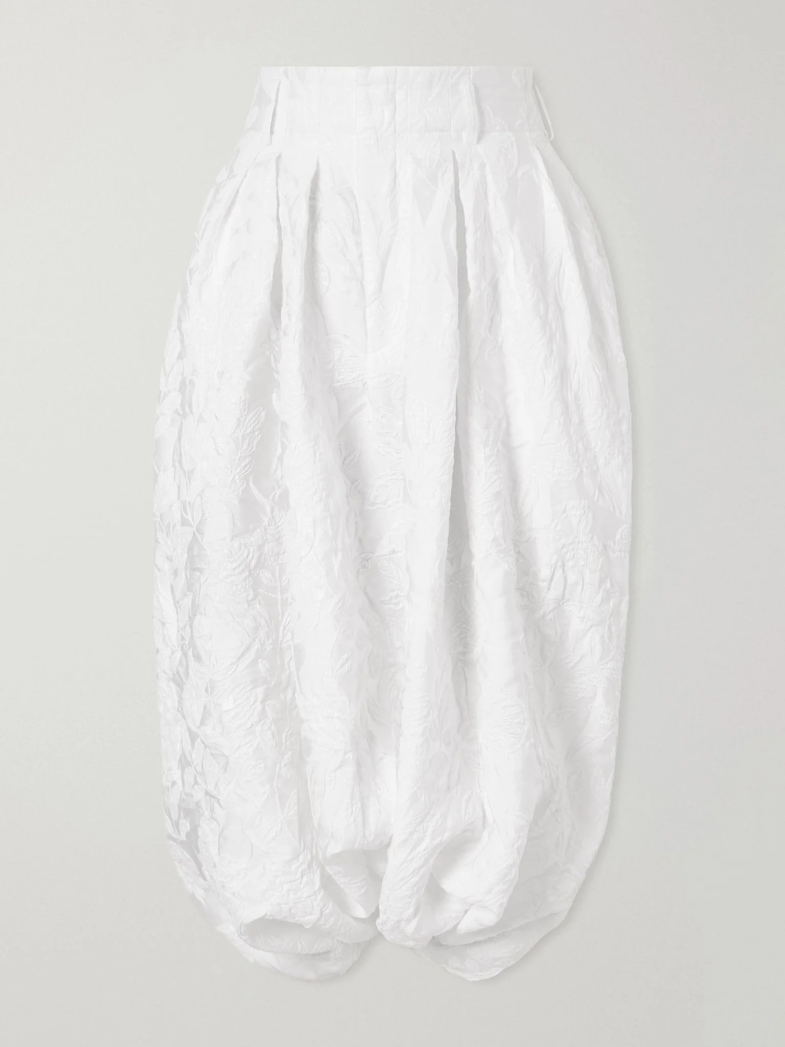 Pleated jacquard-knit wide-leg pants Off-white - 1
