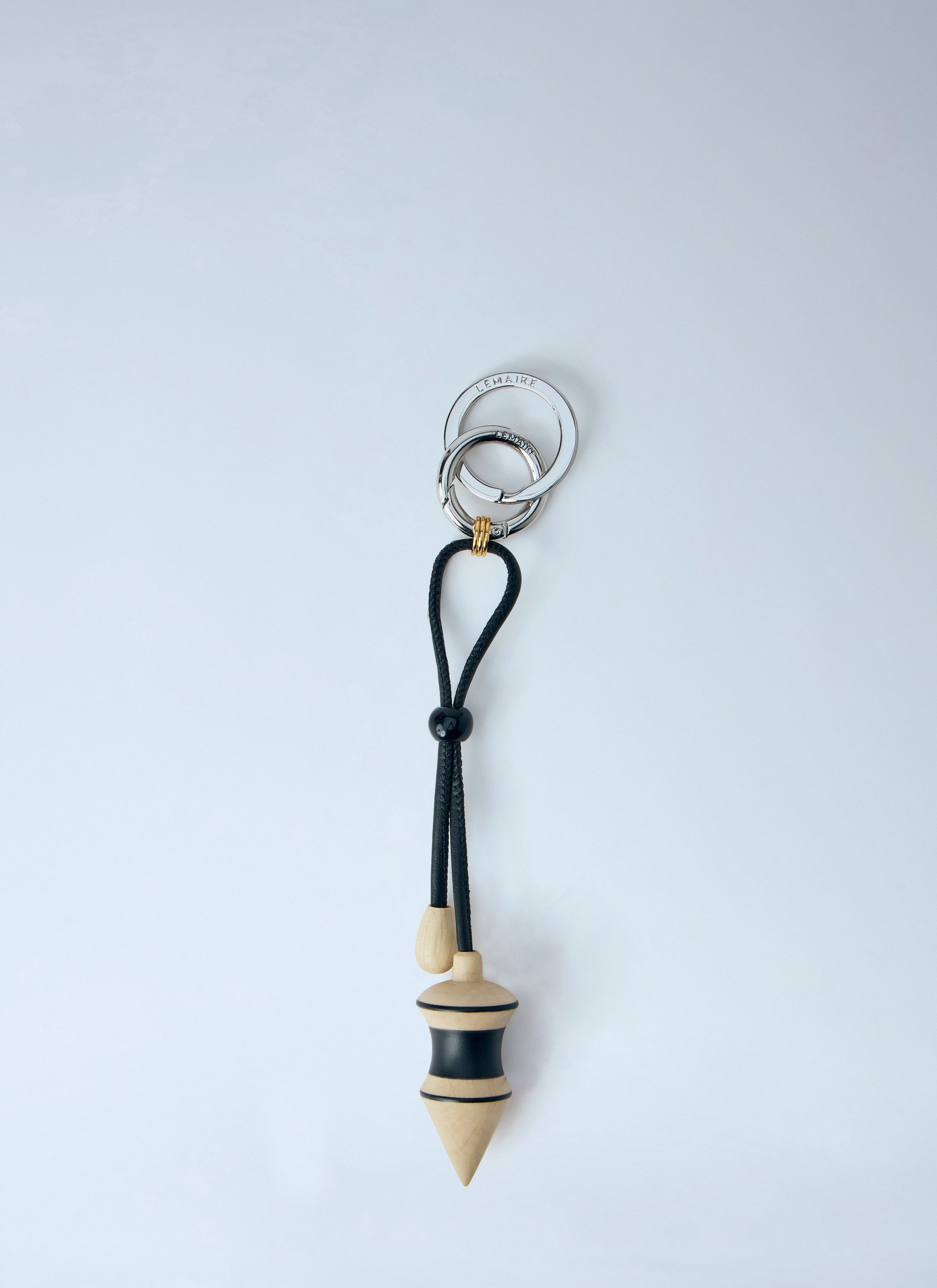 Lemaire Men Black Stripes Pendulum Bag Charm - 1
