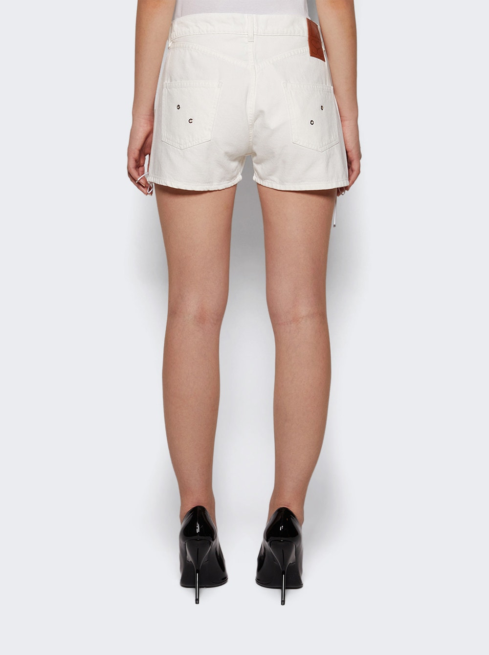Double Laced Up Shorts White Optical - 4