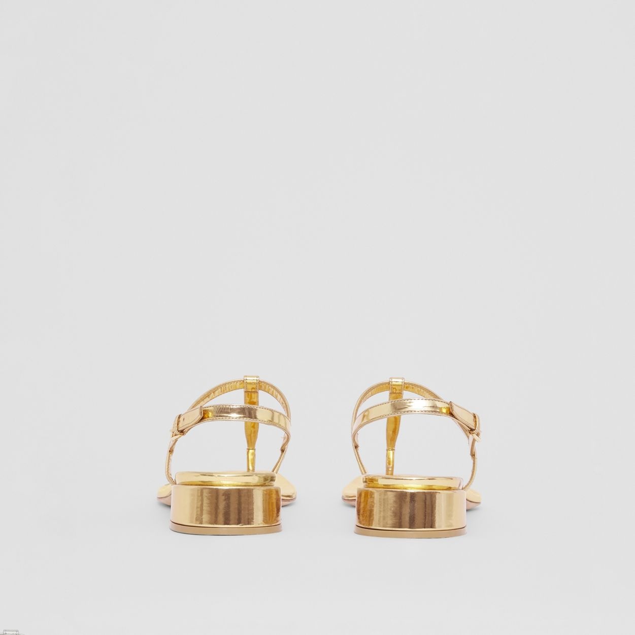 Metallic Leather Sandals - 5