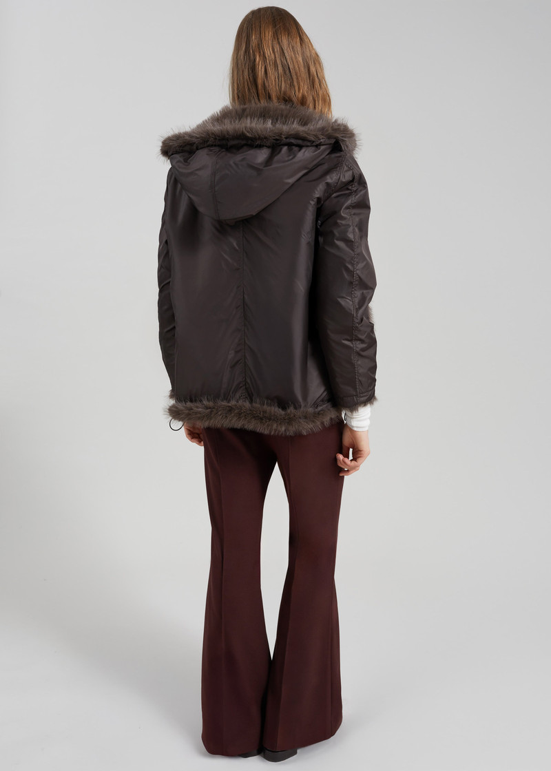 Savoie Faux Fur Hooded Jacket - Brown 7
