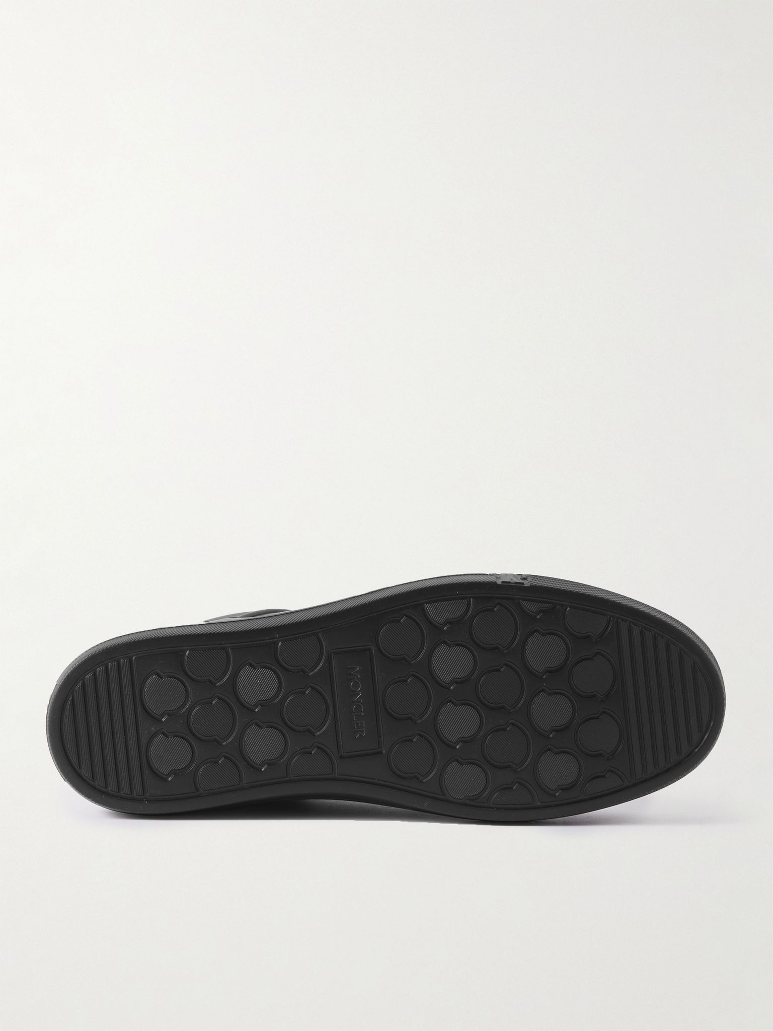 Neue York Logo-Appliquéd Leather Sneakers Black - 7