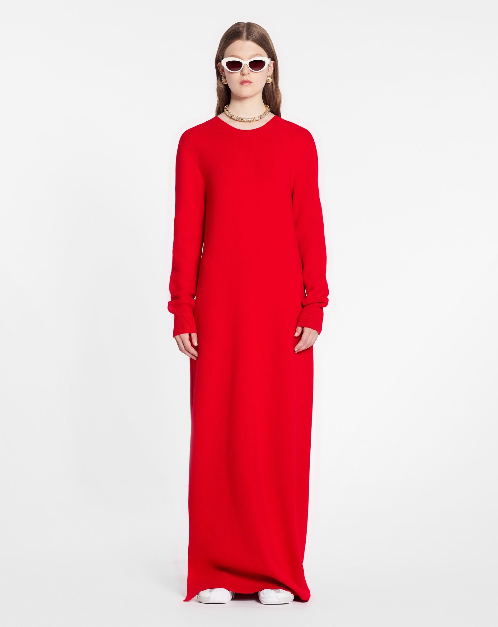 OPEN BACK MAXI DRESS  IN WOOL AND CASHMERE - 3