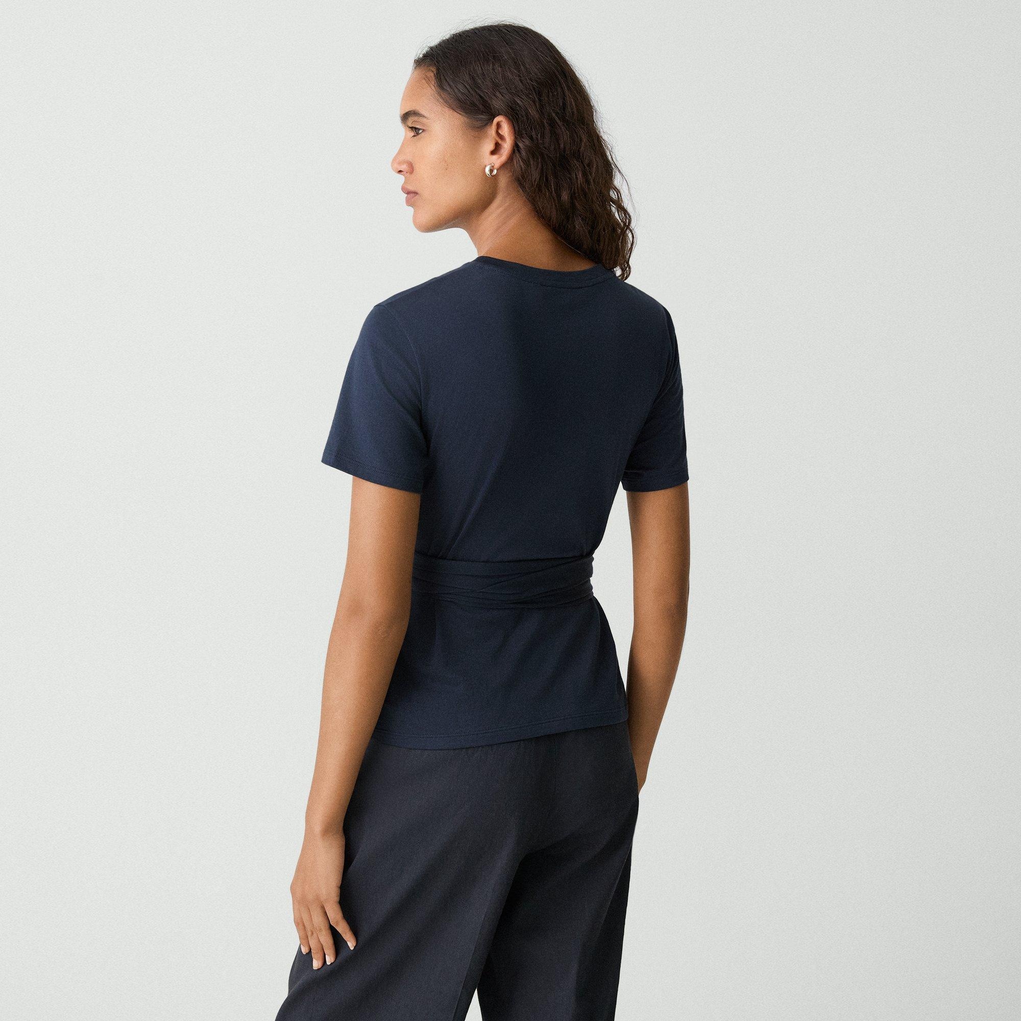 Tie-Front Tee in Cotton - 4