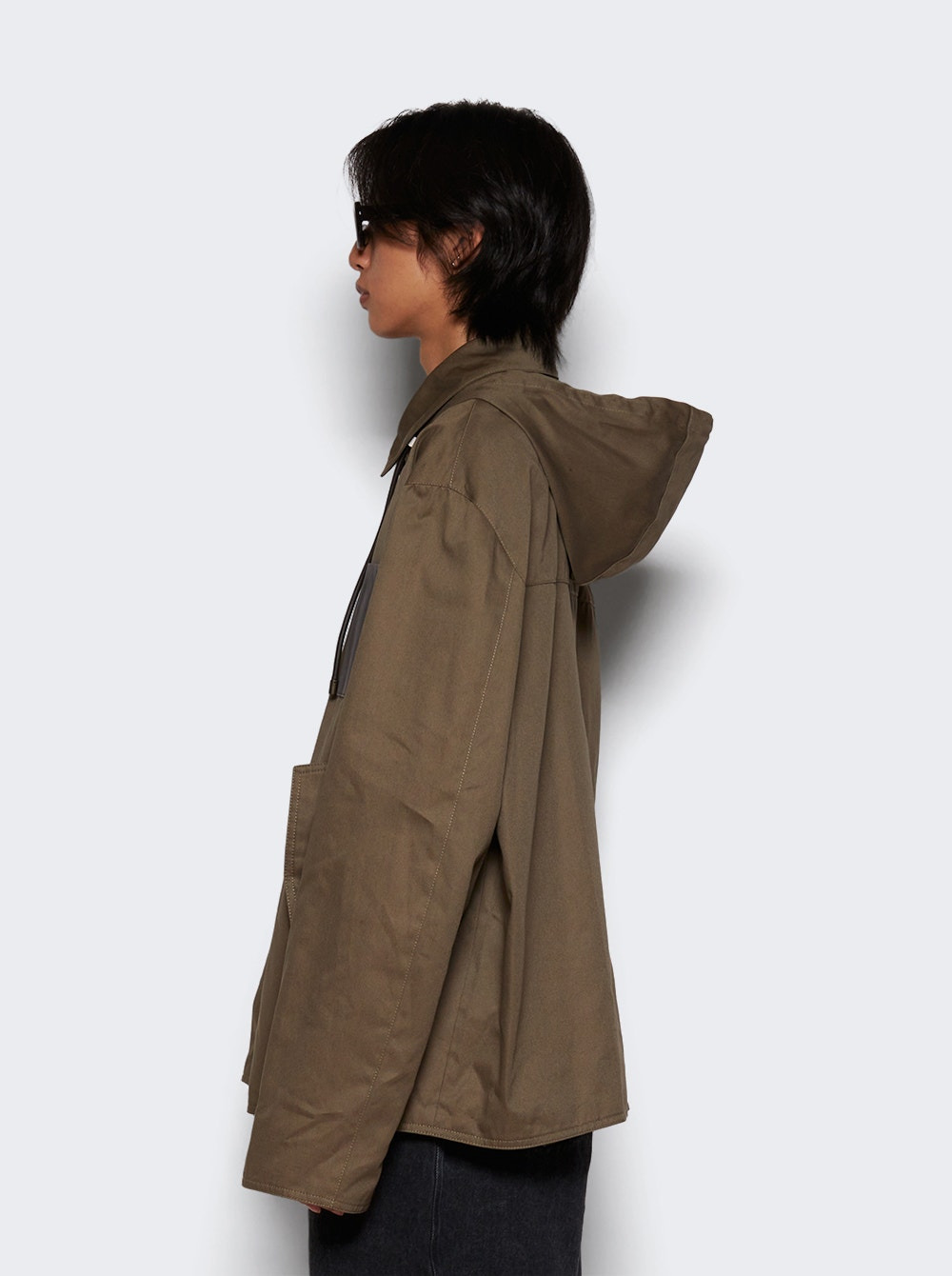 Hooded Cotton Jacket Khaki Brown - 4