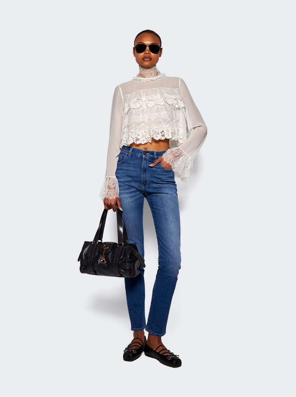 Kerala 25 Handbag In Soft Leather Black Navy - 3