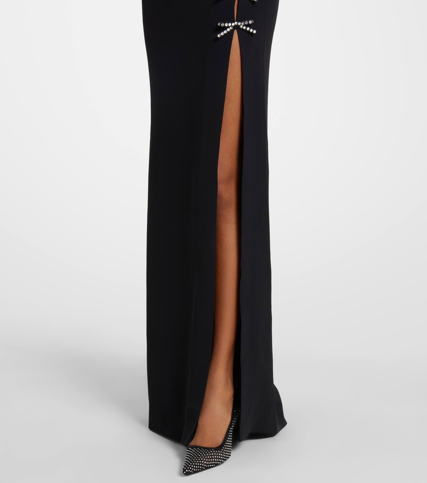 Embellished bow-detail cady gown - 6