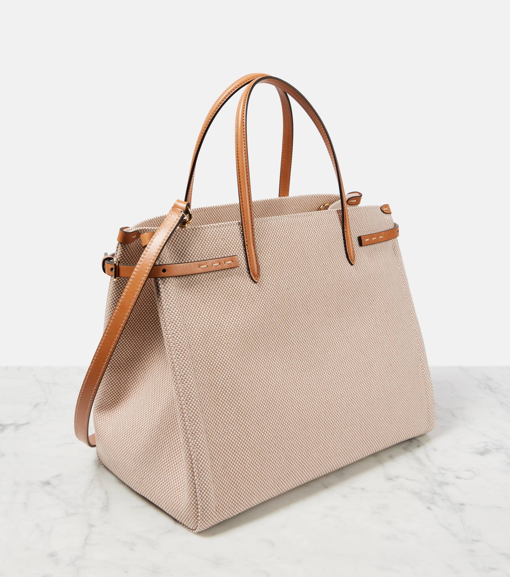 VLogo Mini leather-trimmed shoulder bag - 4