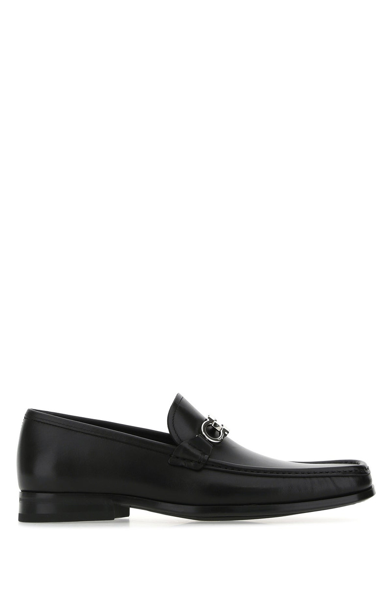 Black leather loafers 1