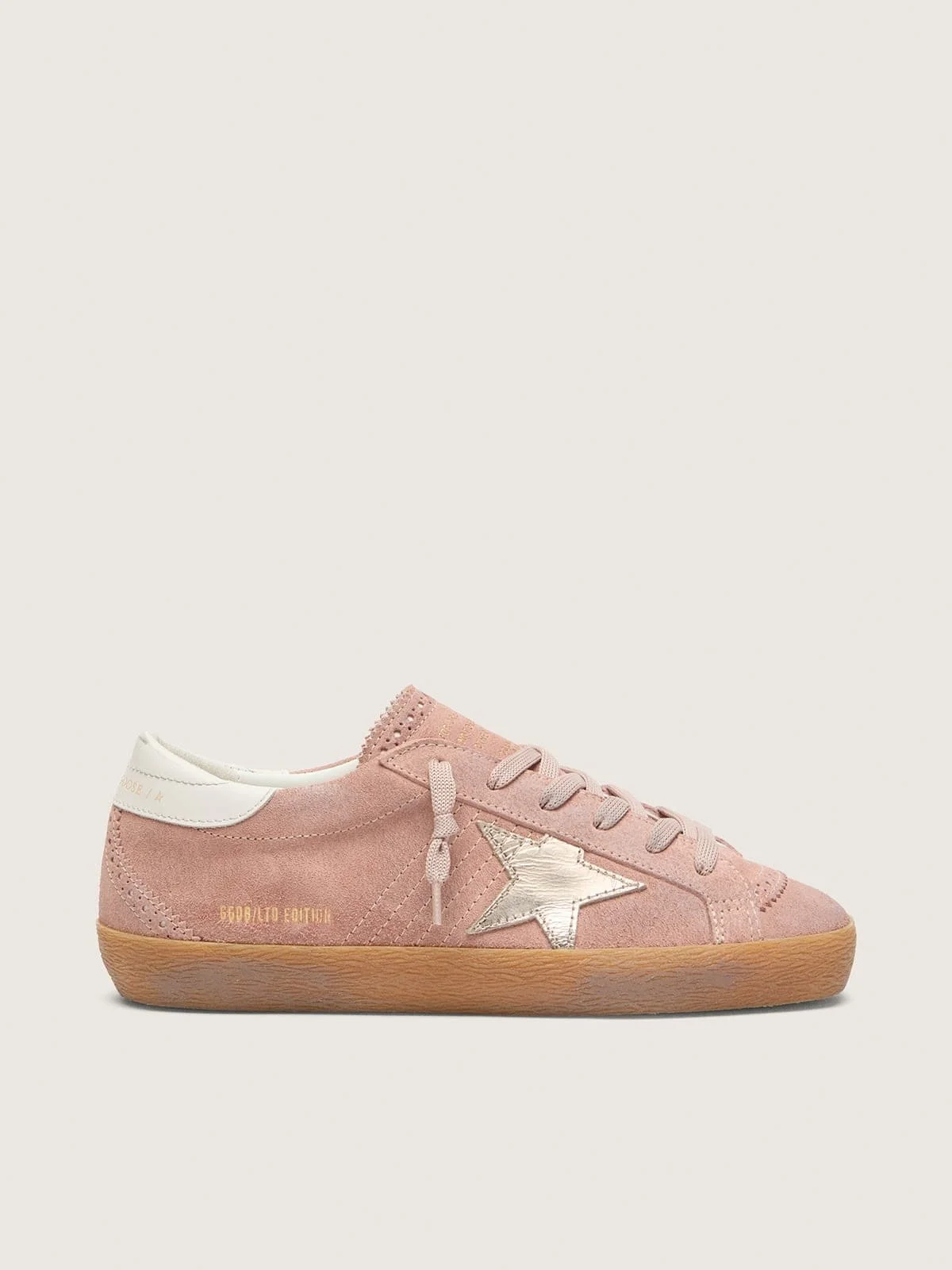Women’s Super-Star LTD in pink suede with platinum metallic leather star - 1