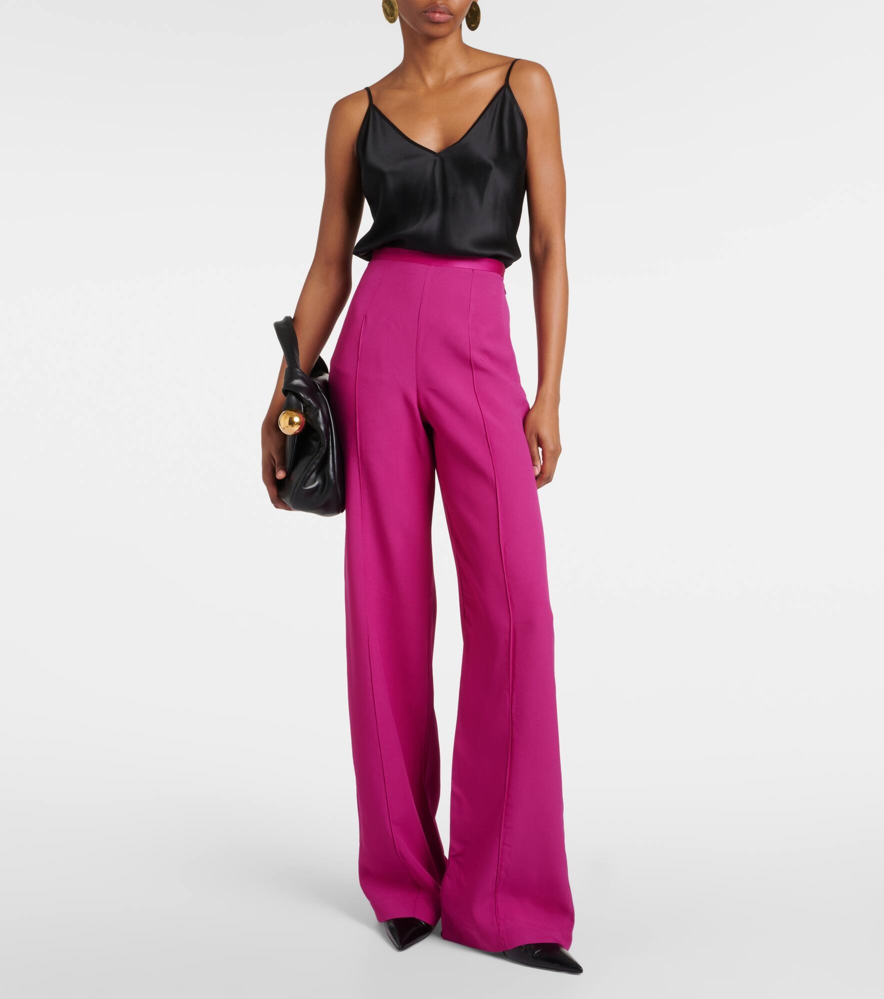 Marlene high-rise crêpe cady palazzo pants - 6