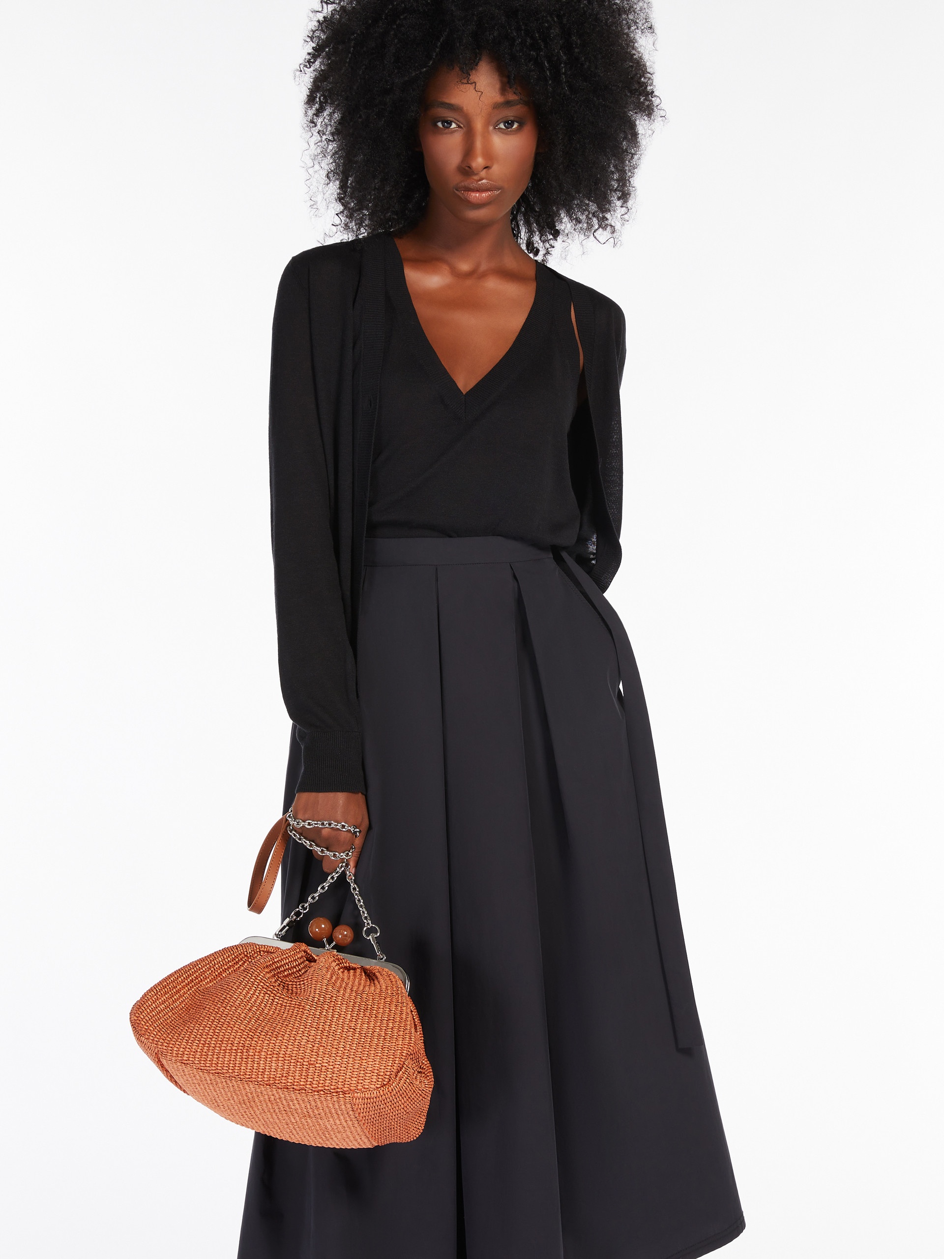 FORTUNA Medium raffia-effect Pasticcino bag 7