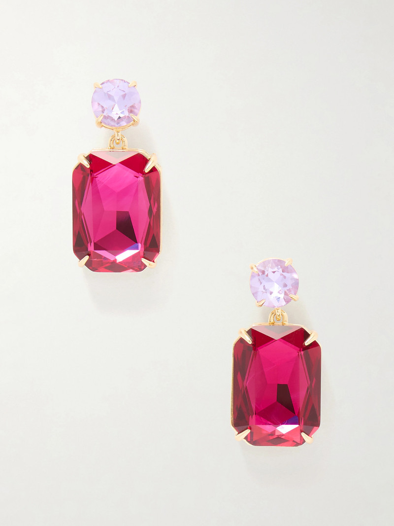 Riviere Gold-tone Crystal Earrings 1