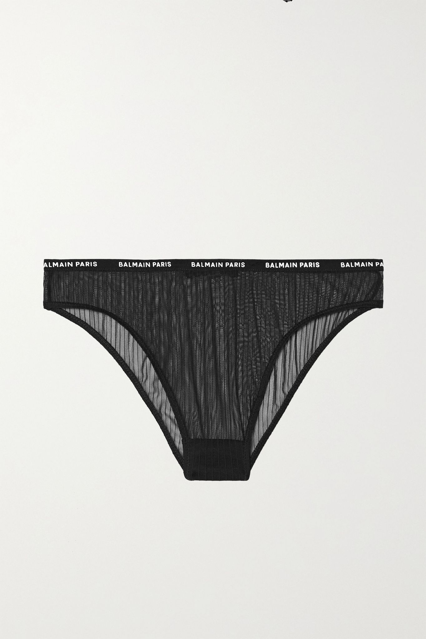 Striped stretch-tulle briefs - 1