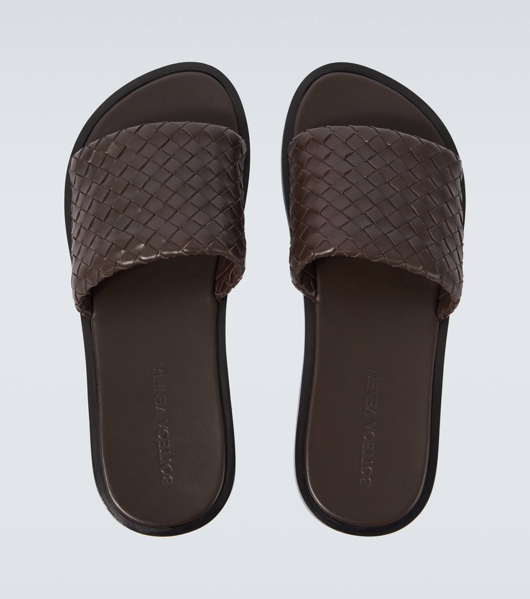 Elio Intrecciato leather slides - 4