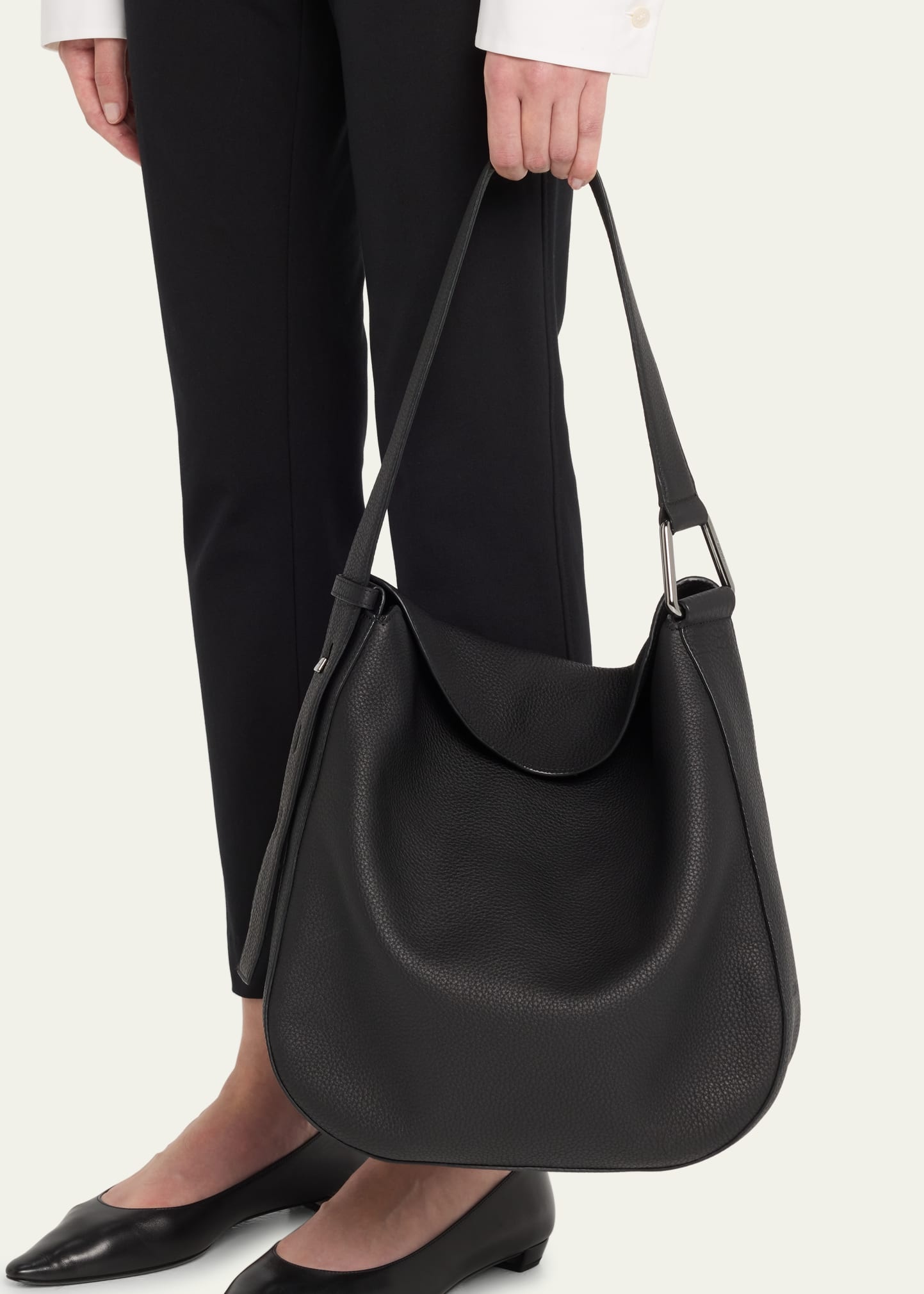 Anna Medium Leather Hobo Bag - 2