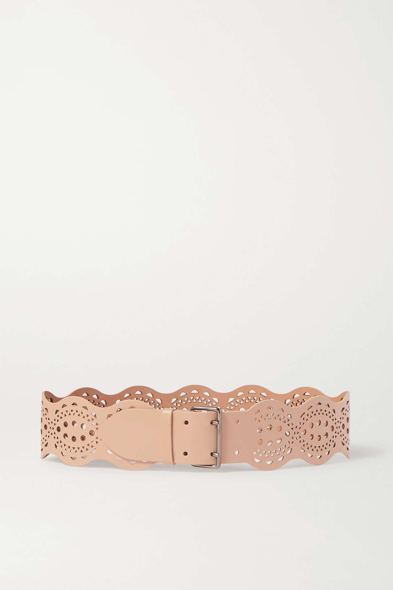 Laser-cut leather waist belt - 1