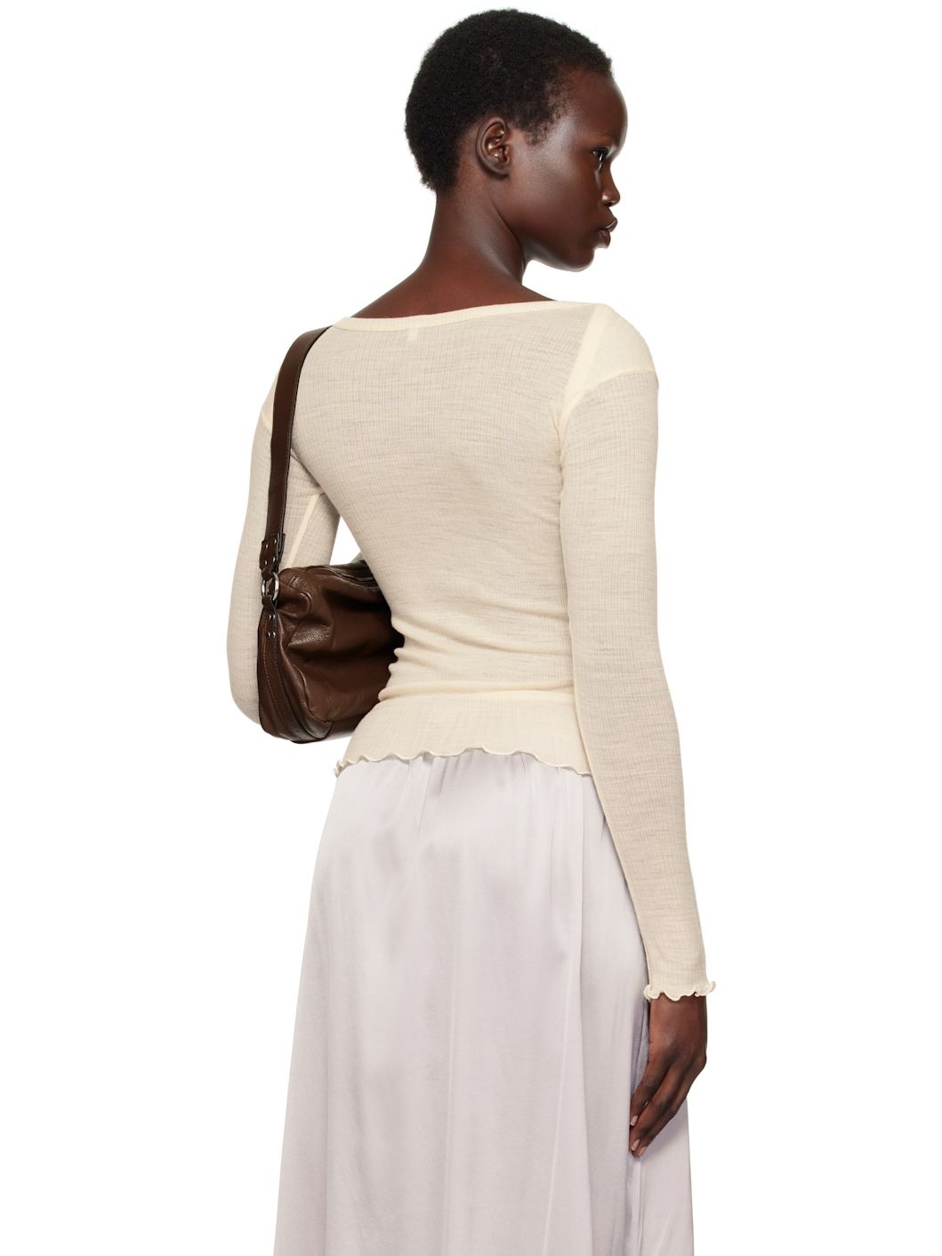 Beige Disc Long Sleeve T-shirt - 3