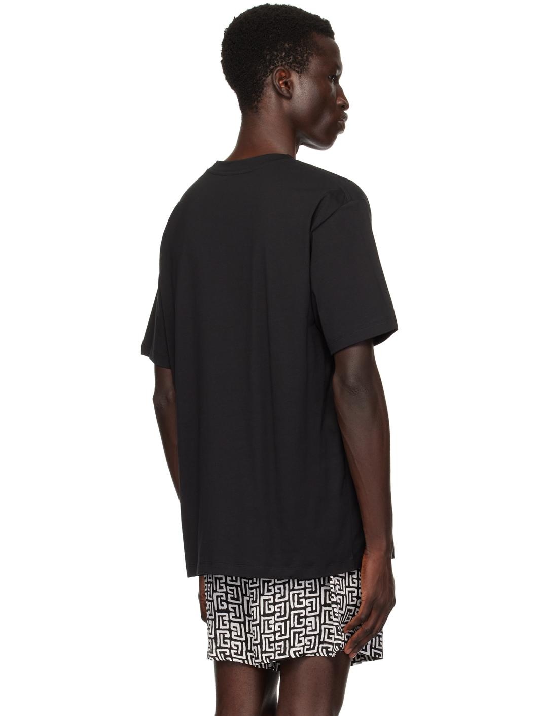 Black Printed 'Balmain Paris' T-Shirt - 3