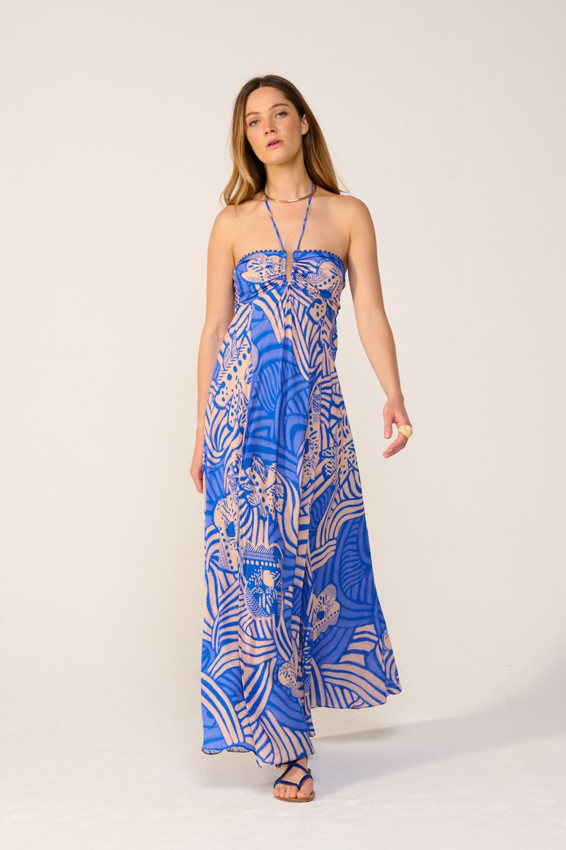 Long Dress Carla - Blue Japonism 1