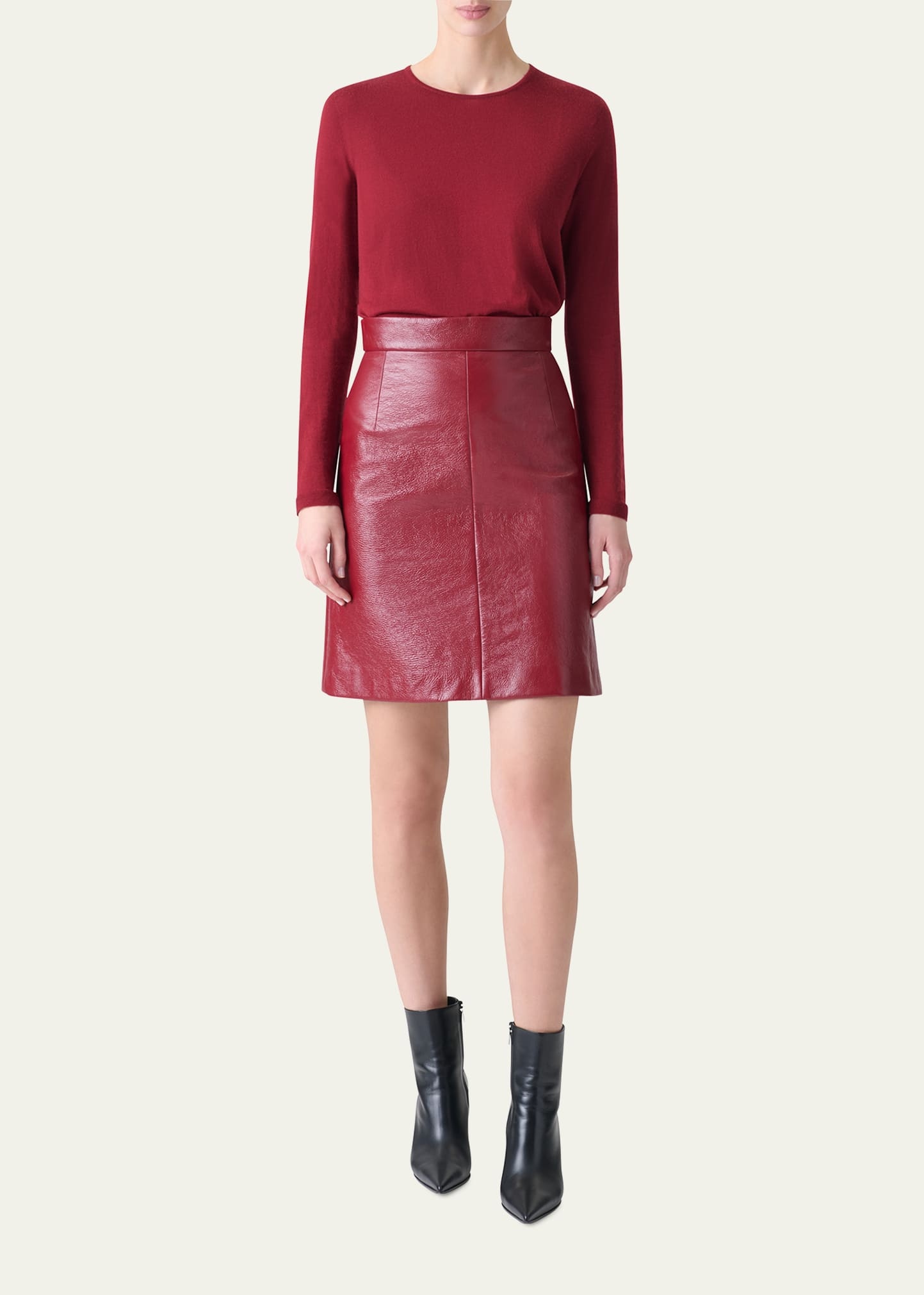 Lacquered Leather Short Skirt - 2