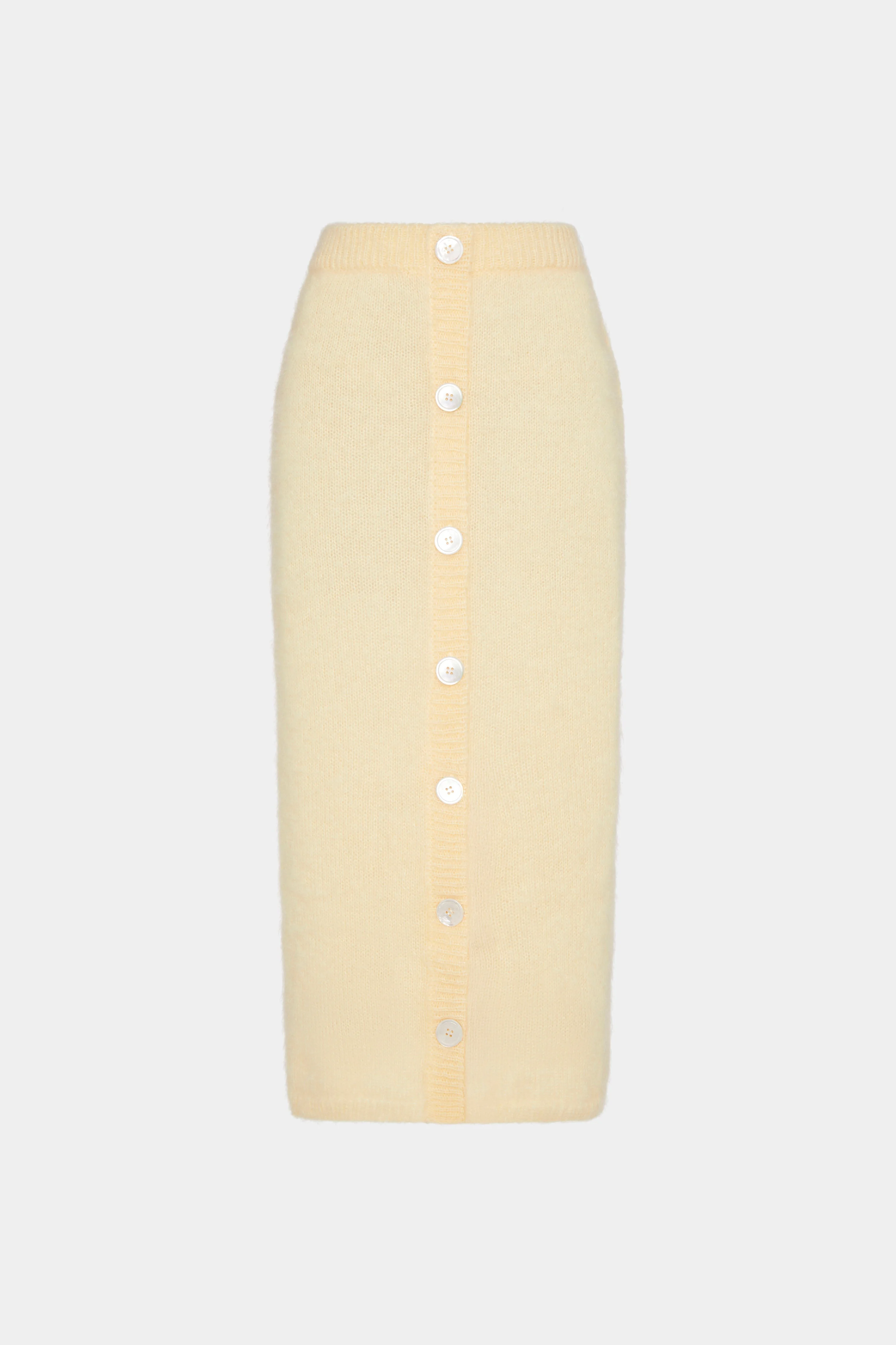 CARDED MOHAIR MIDI SKIR - 1