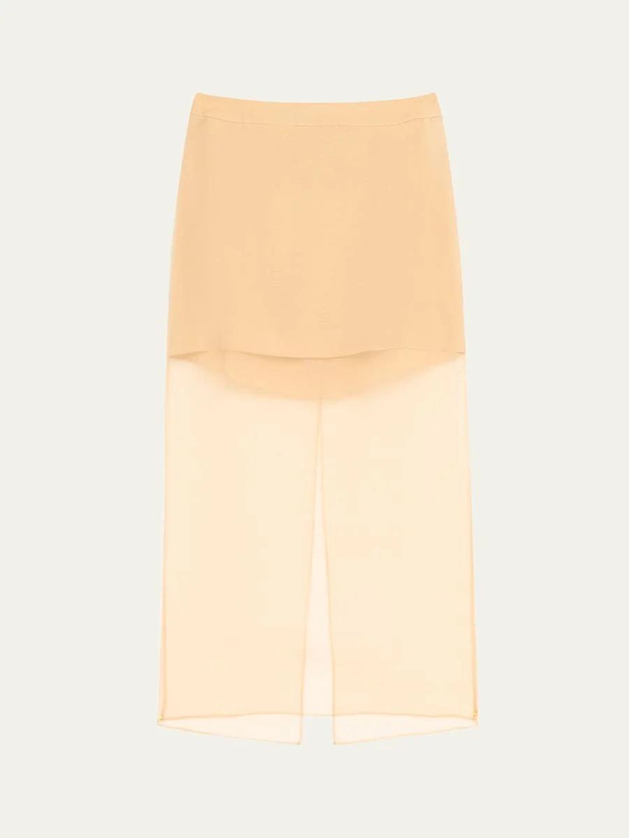 Sylkie Silk Organza Midi Skirt - 1