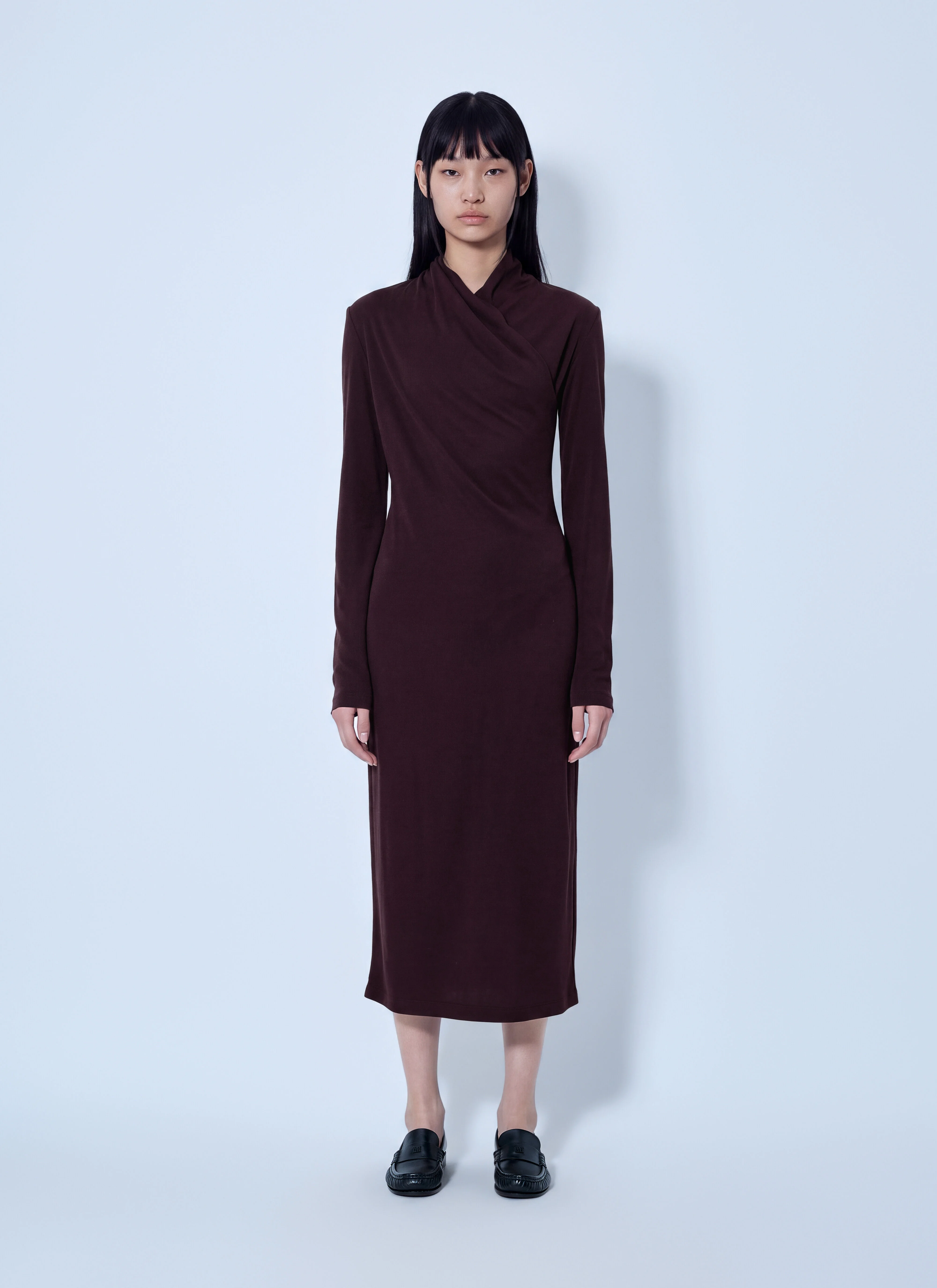 Asymmetric Draped Dress - 1