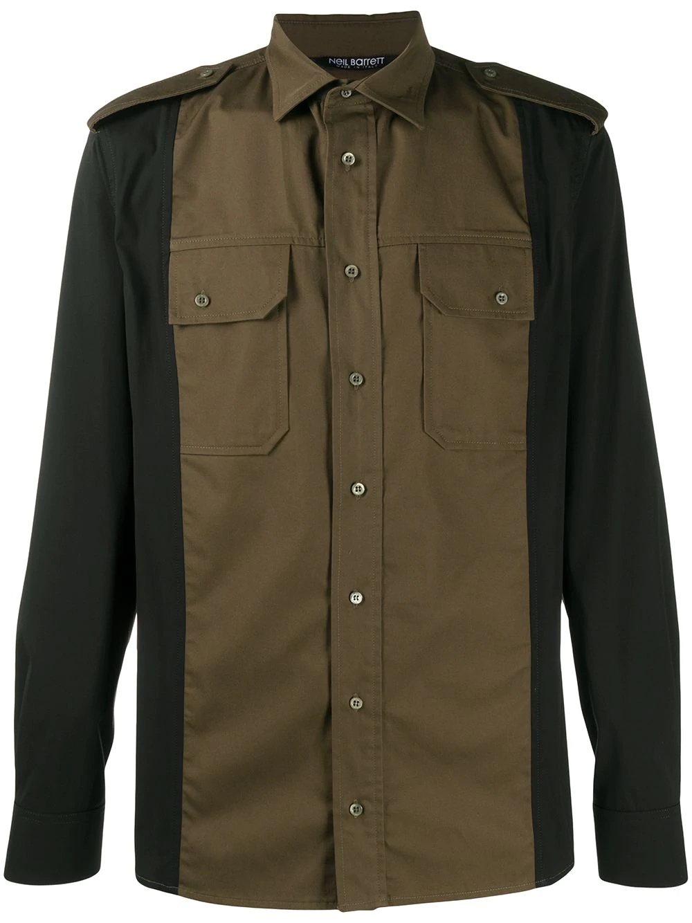 military-style slim-fit shirt - 1