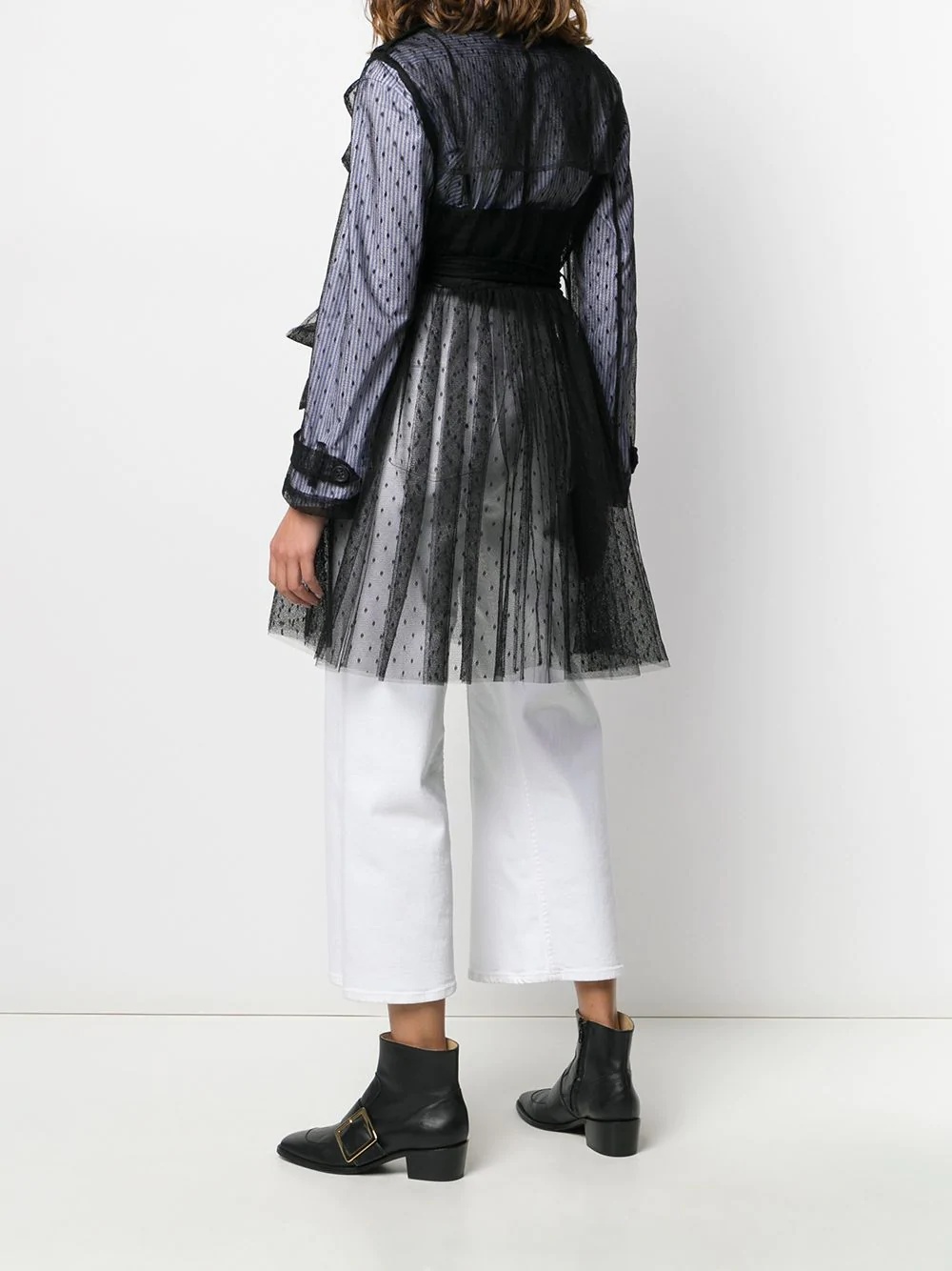 sheer pleated coat - 4