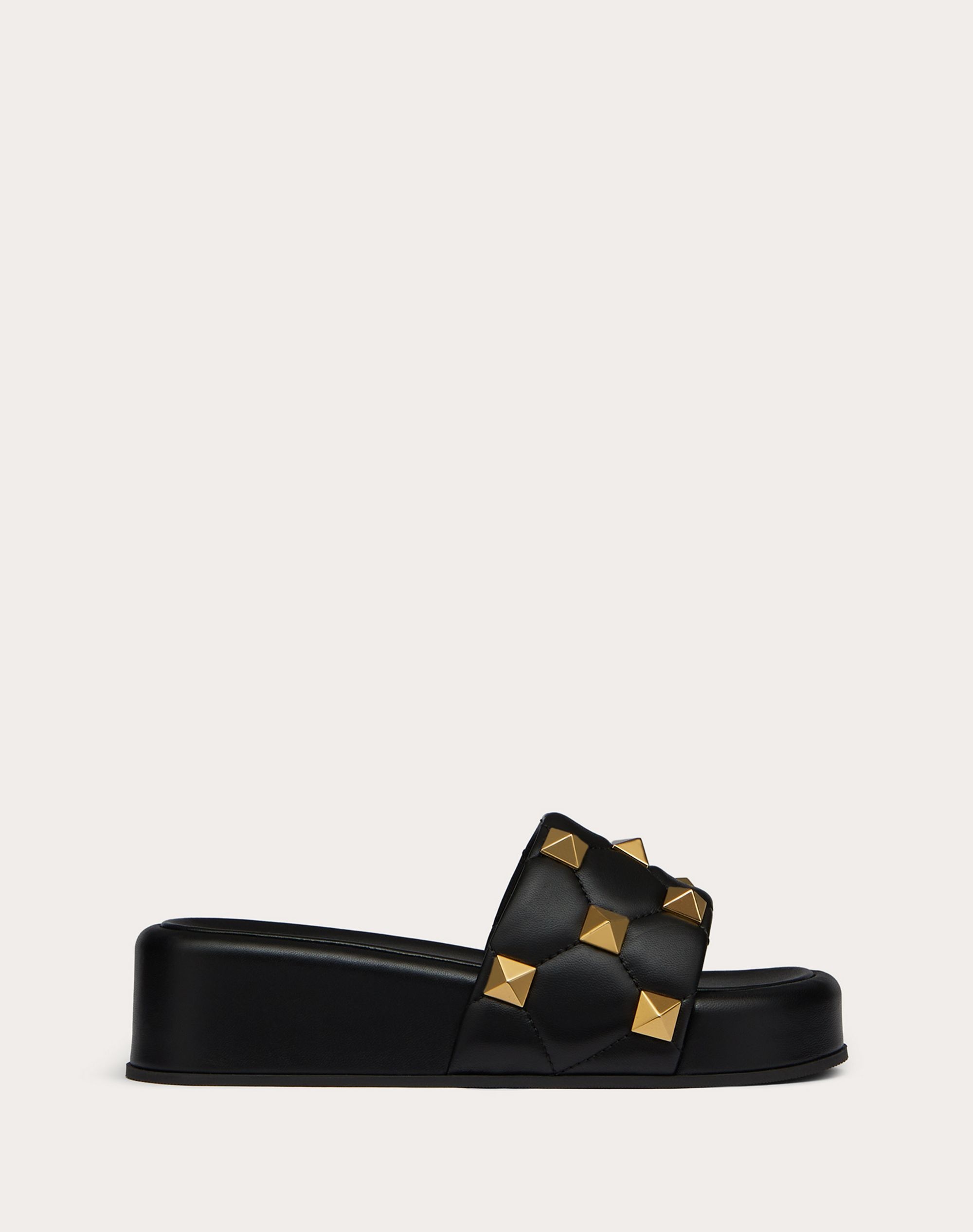 ROMAN STUD FLATFORM SLIDE SANDAL IN QUILTED NAPPA - 1