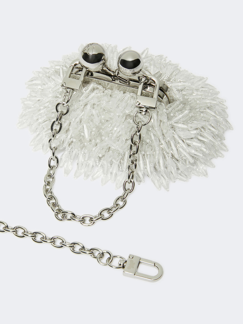 ALFIO Mini Pasticcino Bag in satin with rhinestones - OPTICAL WHITE 3
