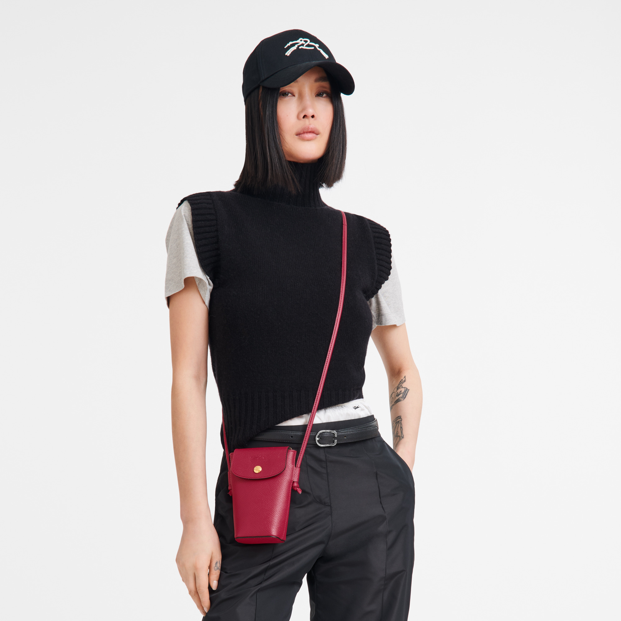 Épure Phone case with leather lace Magenta - Leather - 2