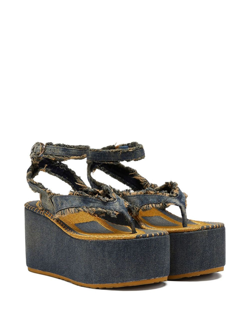 Diesel frayed-edge platform sandals outlook