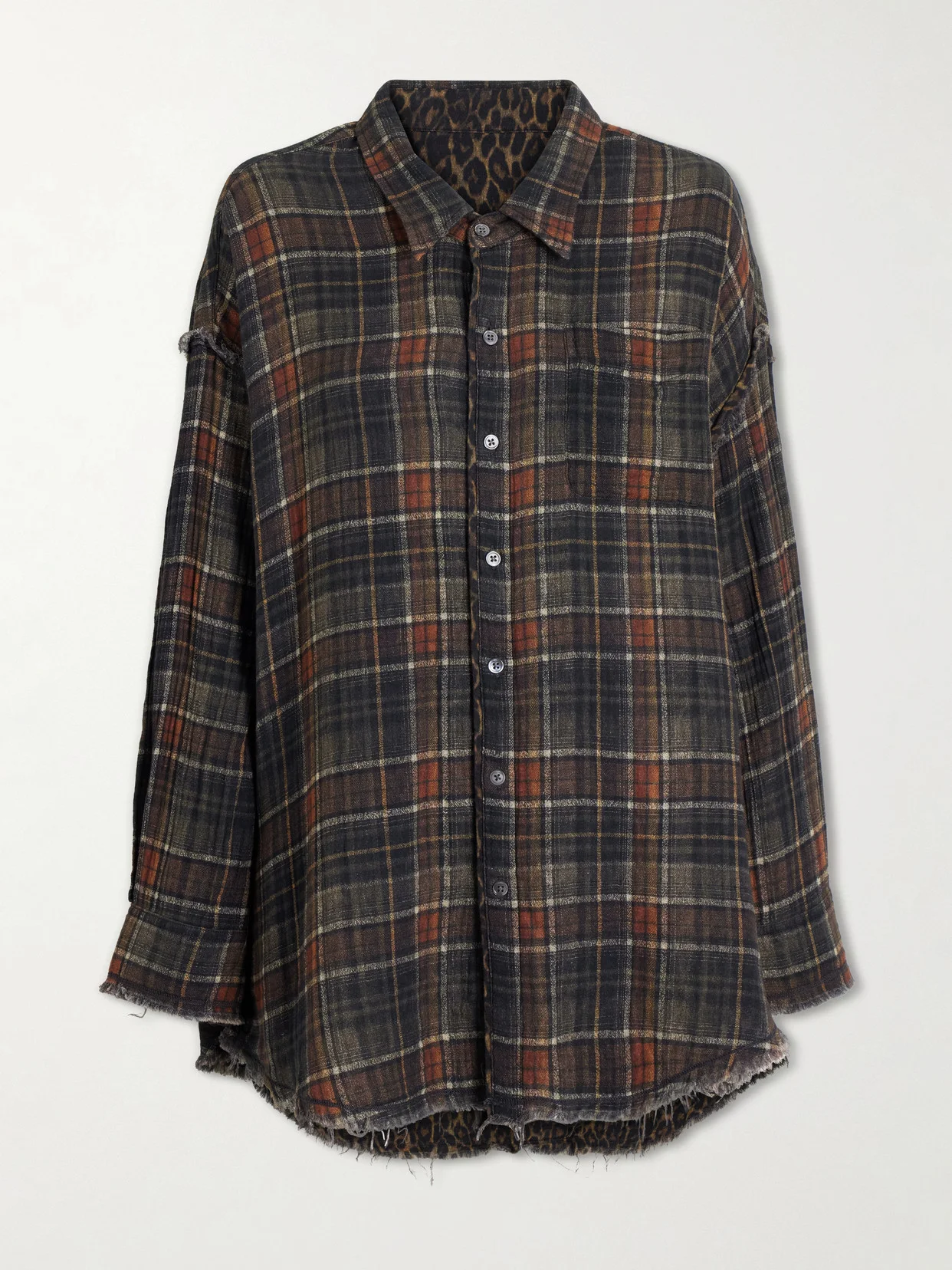 Checked Cotton Reversible Shirt - 1