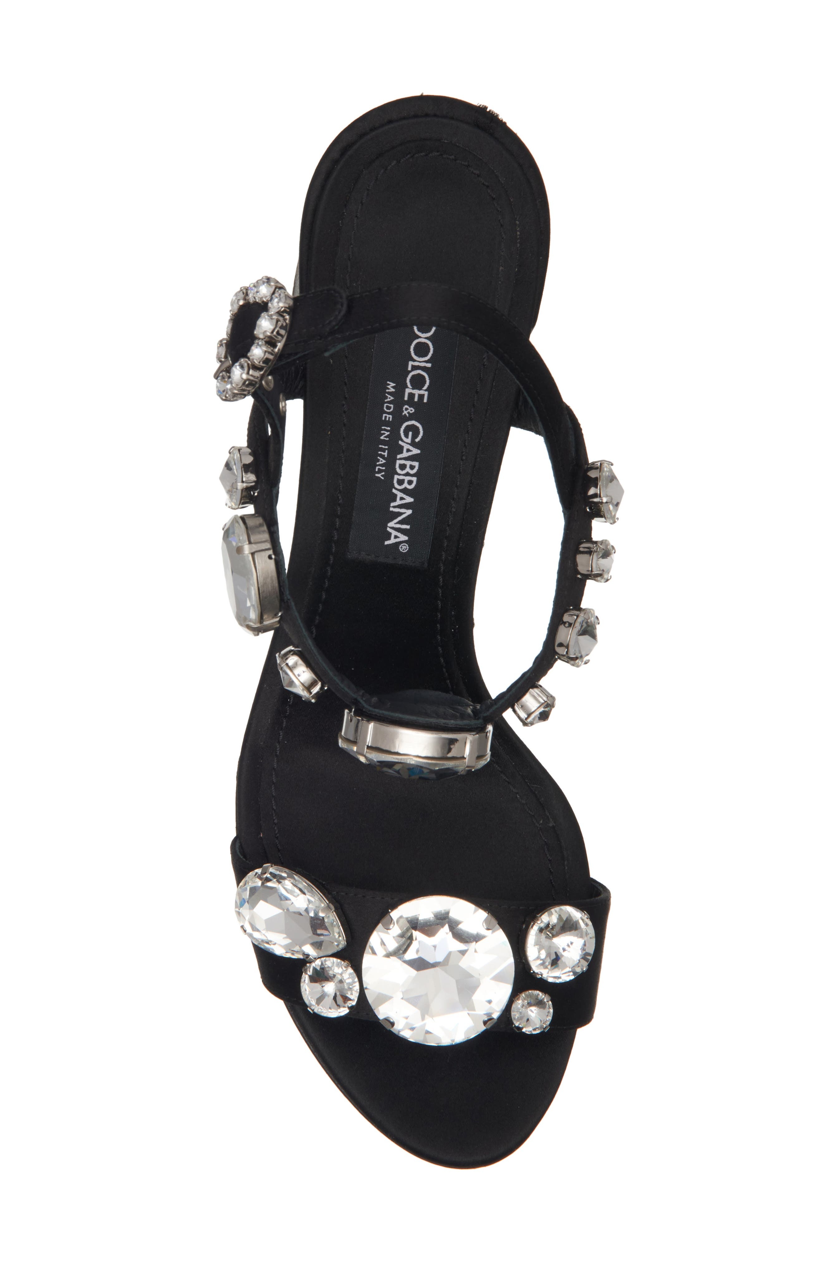 Dolce&Gabbana Crystal Embellished Sandal in Nero/Crystal at Nordstrom - 5