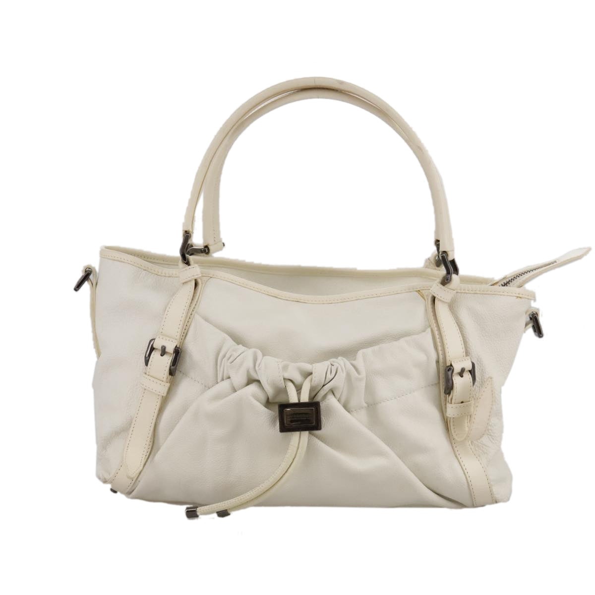 Burberry Tote Bag Leather White - 13