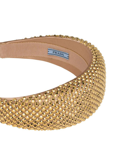 Prada rhinestone-embellished satin hairband outlook