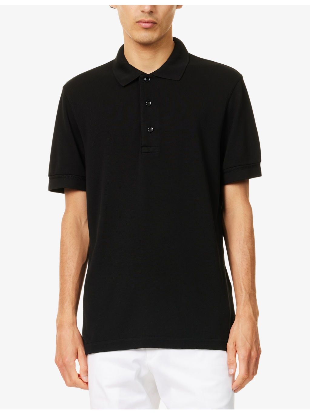 Short-Sleeve Lyocell-Cotton Piquet Polo Shirt - 3